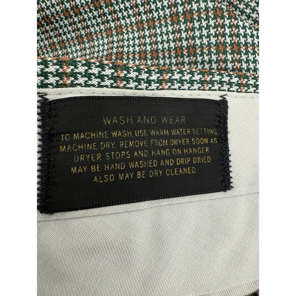 Vintage 70's Wash & Wear Men's 36" x 32" Plaid Polyester Knit Retro Disco Pants - Picture 10 of 11